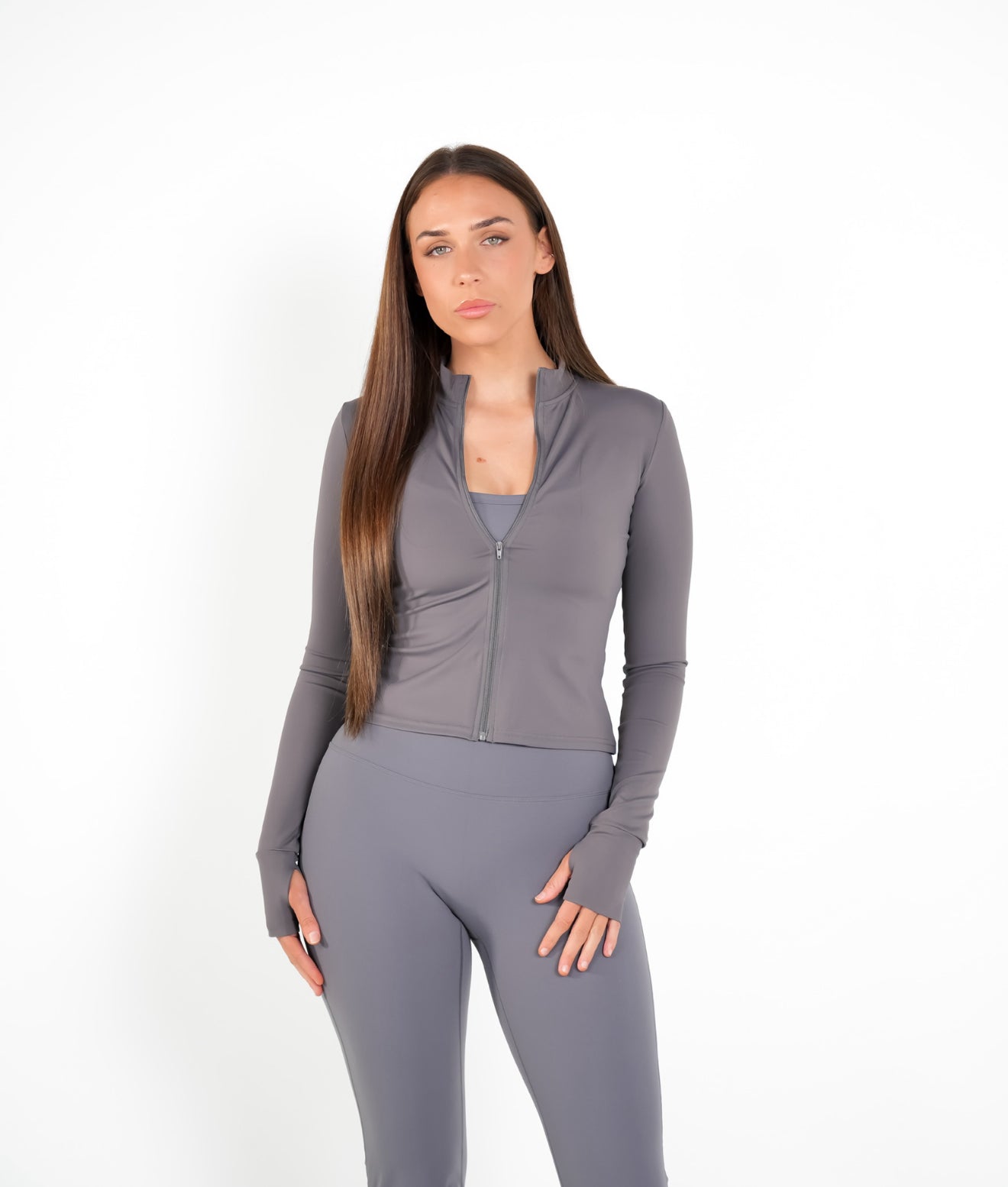 Cali Sculpt Jacket Charcoal Grey
